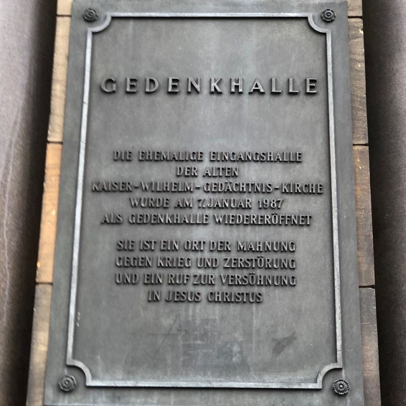 Classik Hotel Collection Gedenkhalle Gedächtniskirche Berlin